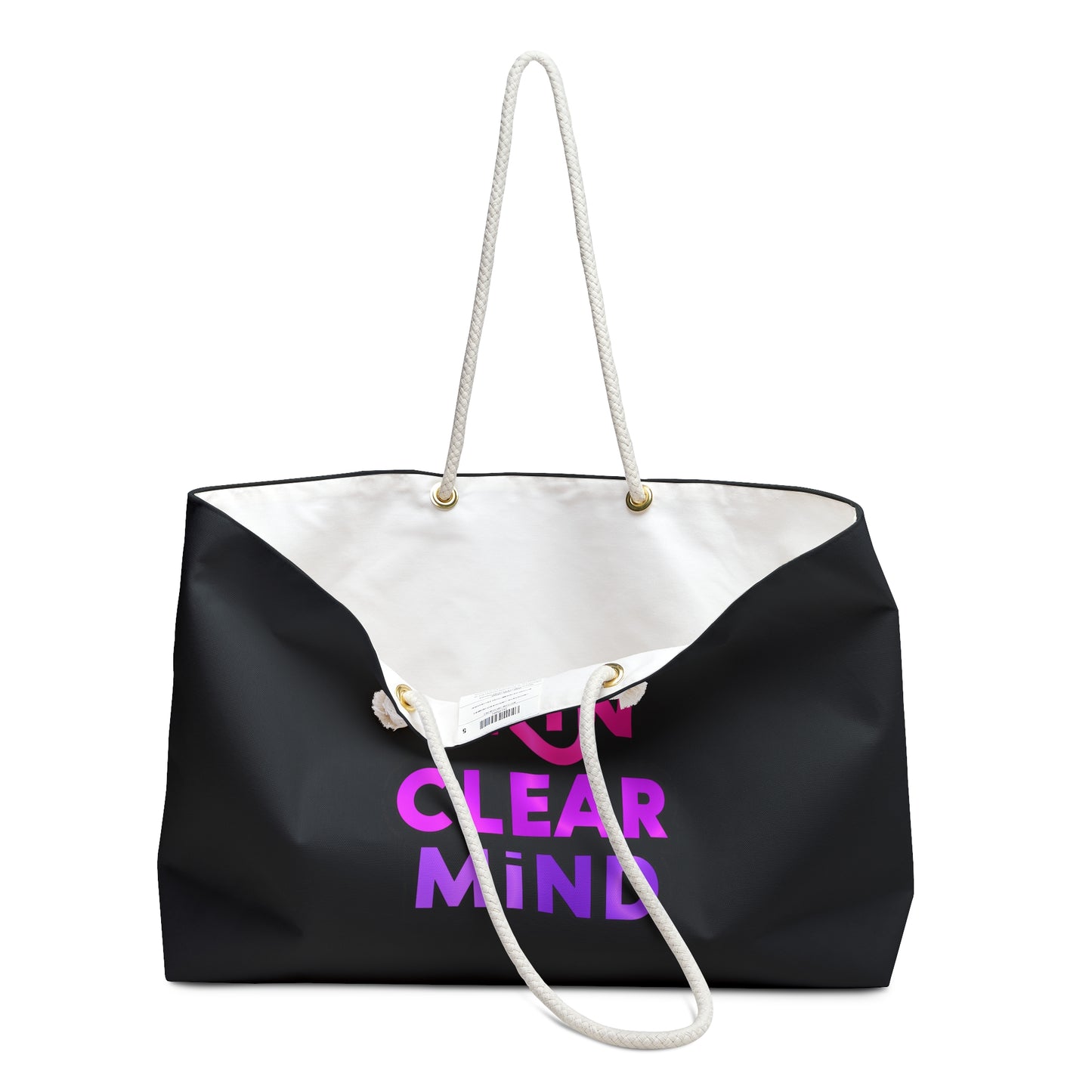 Black Travel Tote Bag - Weekender Bag